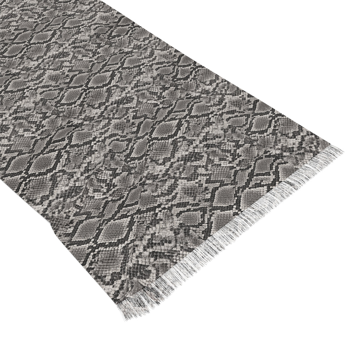 Snake | Grey Snakeskin Light Scarf — Sheer Lightweight Animal Pattern Fashion Scarf