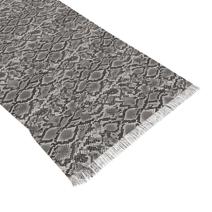 Snake | Grey Snakeskin Light Scarf — Sheer Lightweight Animal Pattern Fashion Scarf