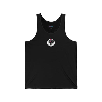 Pearls & Curls 2 | Pink Kiss Black Jersey Tank