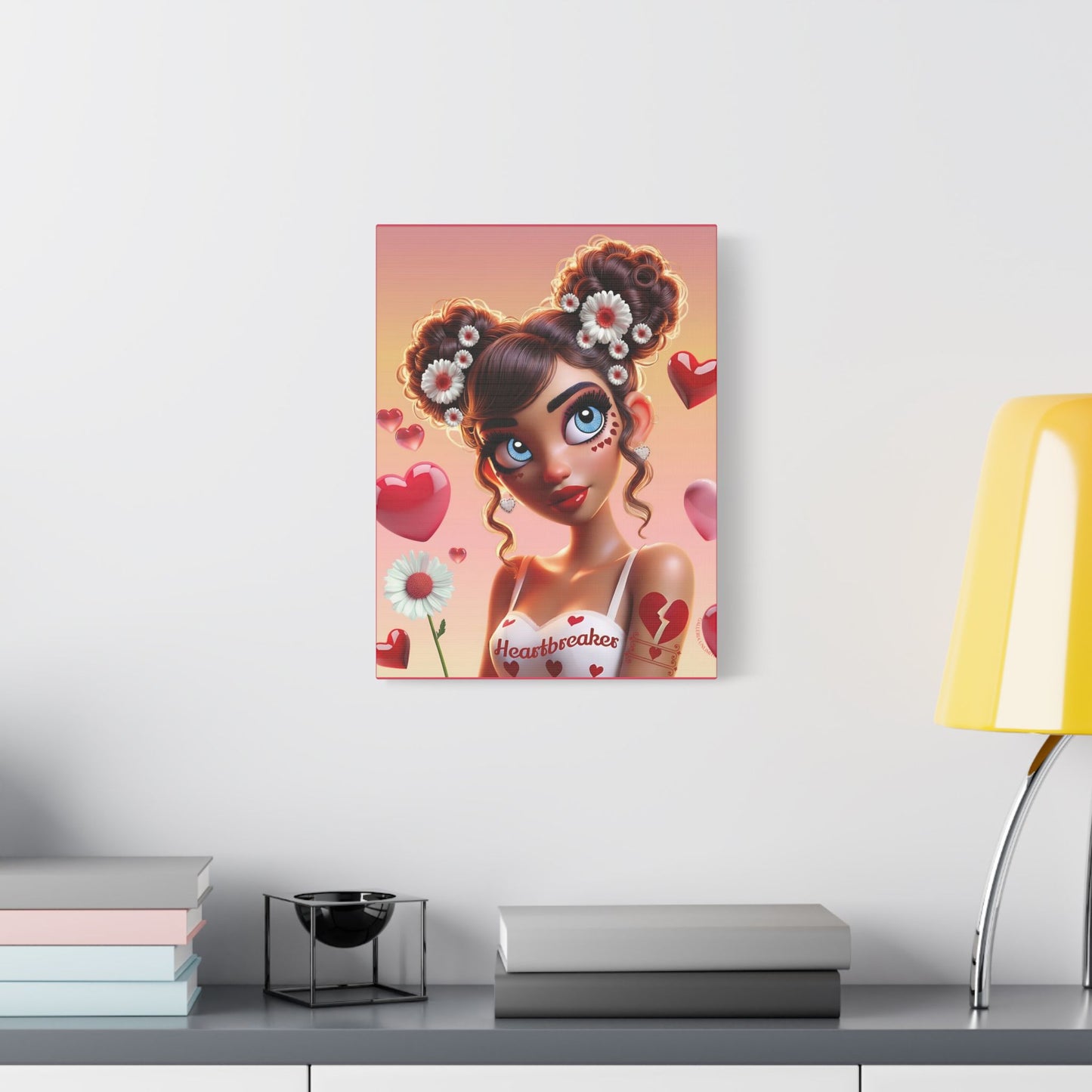 Heartbreaker 1 l Raspberry Satin Stretched Canvas Print
