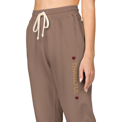 Harvest Haze 8 | 'THANKFUL' Vertical Gold Script Joggers