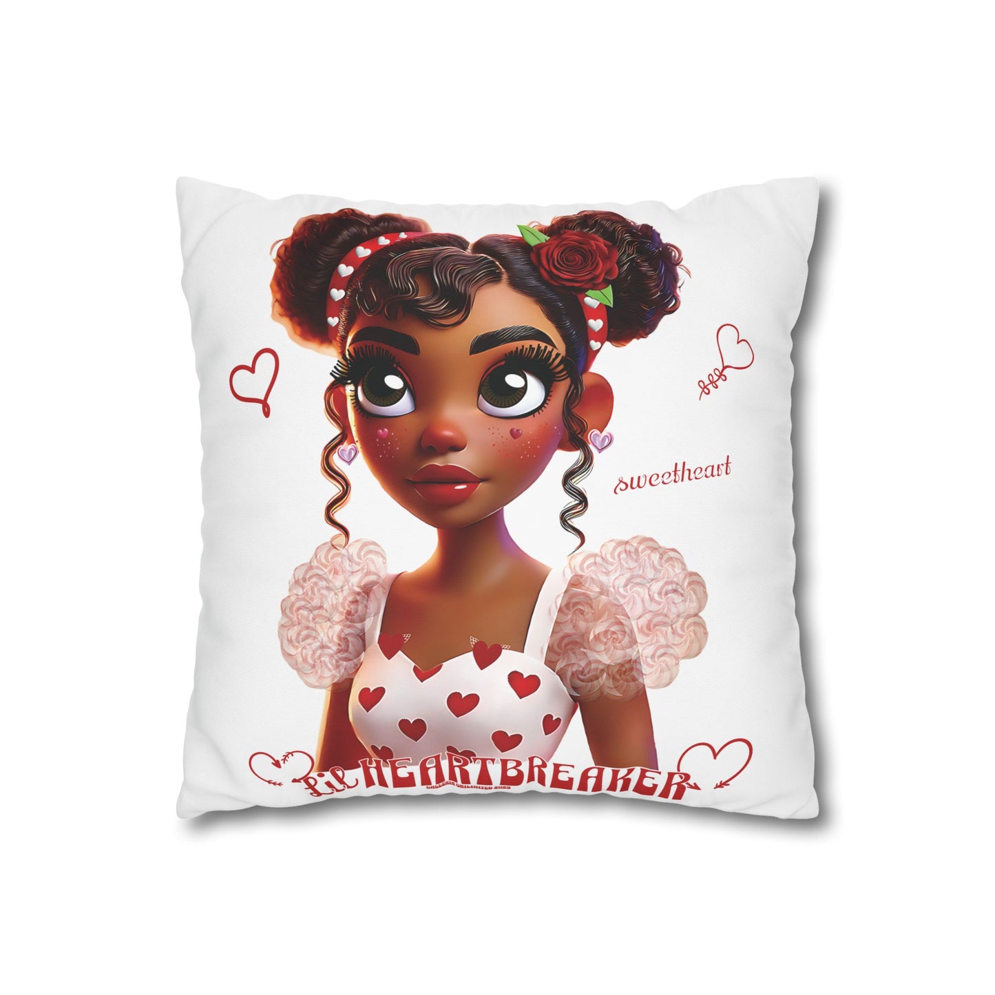 Heartbreaker Girl | Marshmallow - Pillowcase, square (multiple sizes)