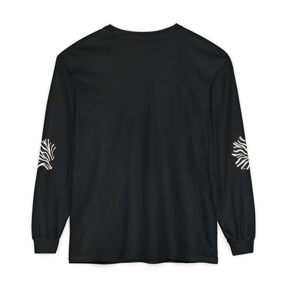 Zebra | Black & White Zebra Patch Long Sleeve Tee (Elbow accents)