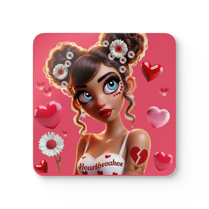 Heartbreaker 1 | Raspberry - Corkwood Coaster Set