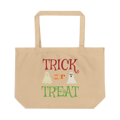 Harvest 'Ween | Halloween Trick or Treat Eco Tote — Cute Cartoon Scary Characters Canvas Bag