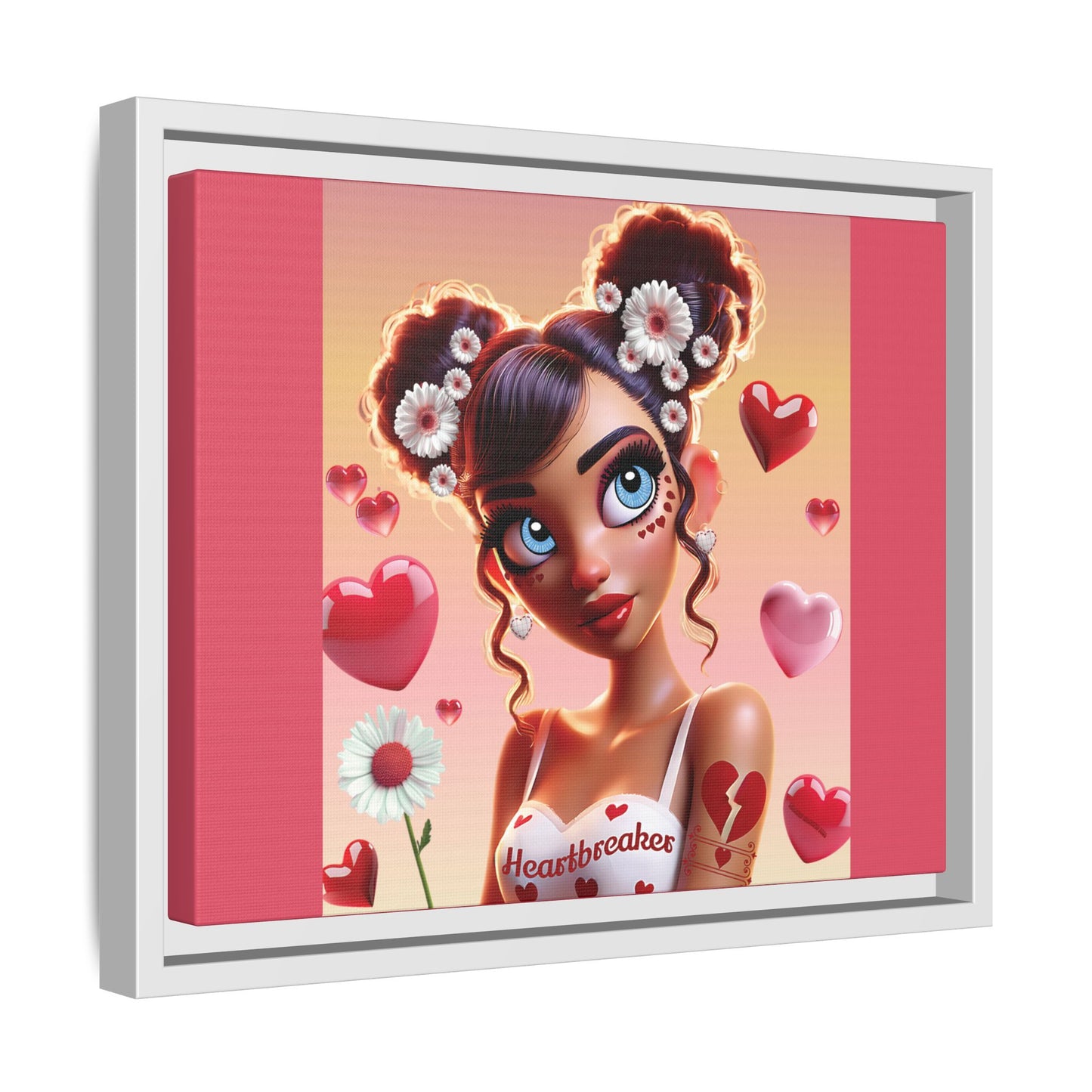 Heartbreaker 1 | Raspberry - Canvas Print, framed matte (multiple sizes/frame colors))