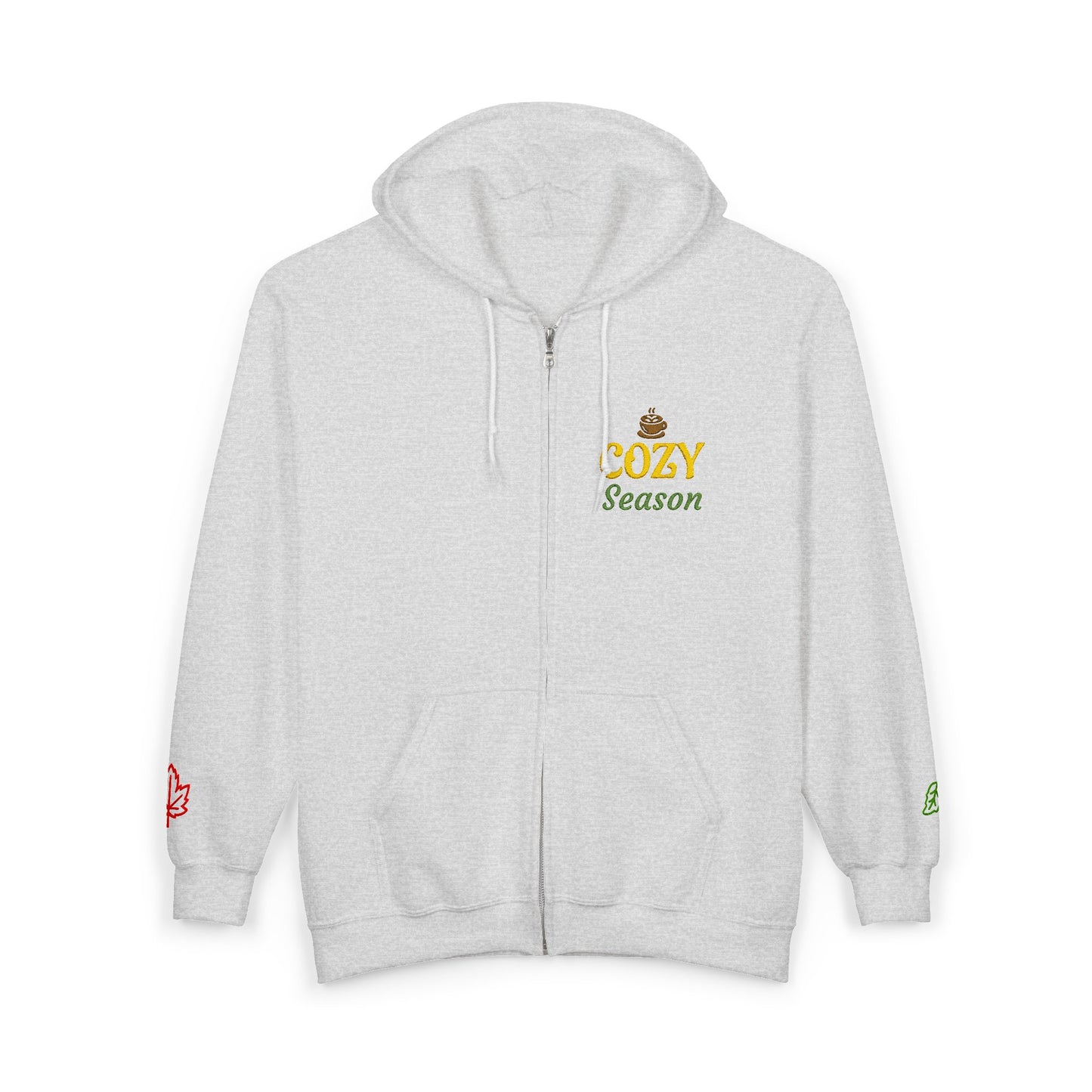 Harvest Haze | 'Cozy Season' Embroidered Zip Hoodie (multiple colors)
