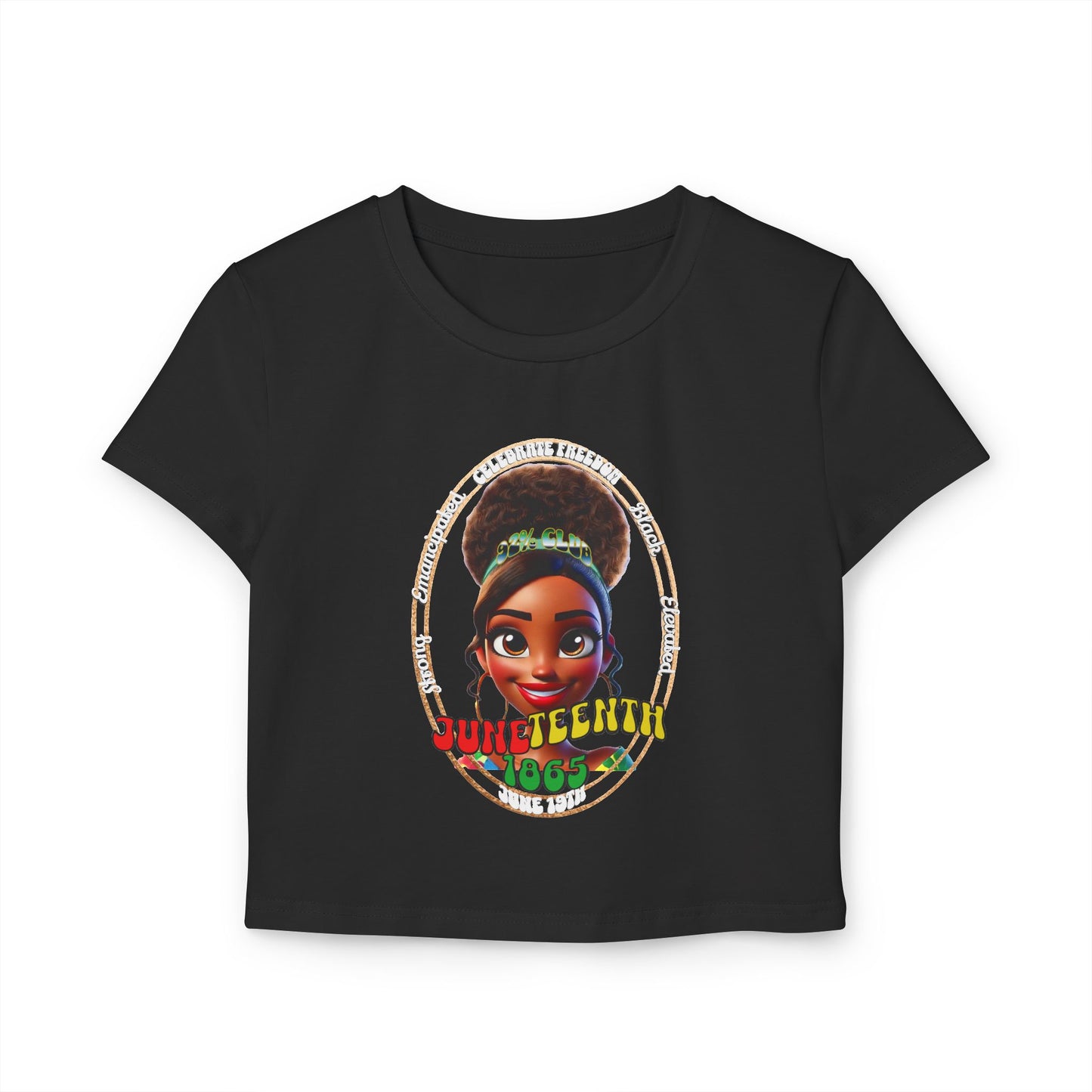 Juneteenth — Women's Baby Tee (front and back design)
