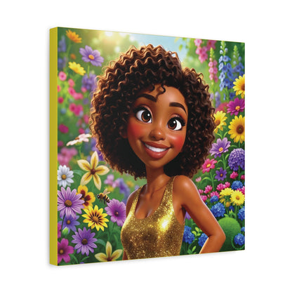 Spring Bloom | Bumblebee, Matte Canvas Print