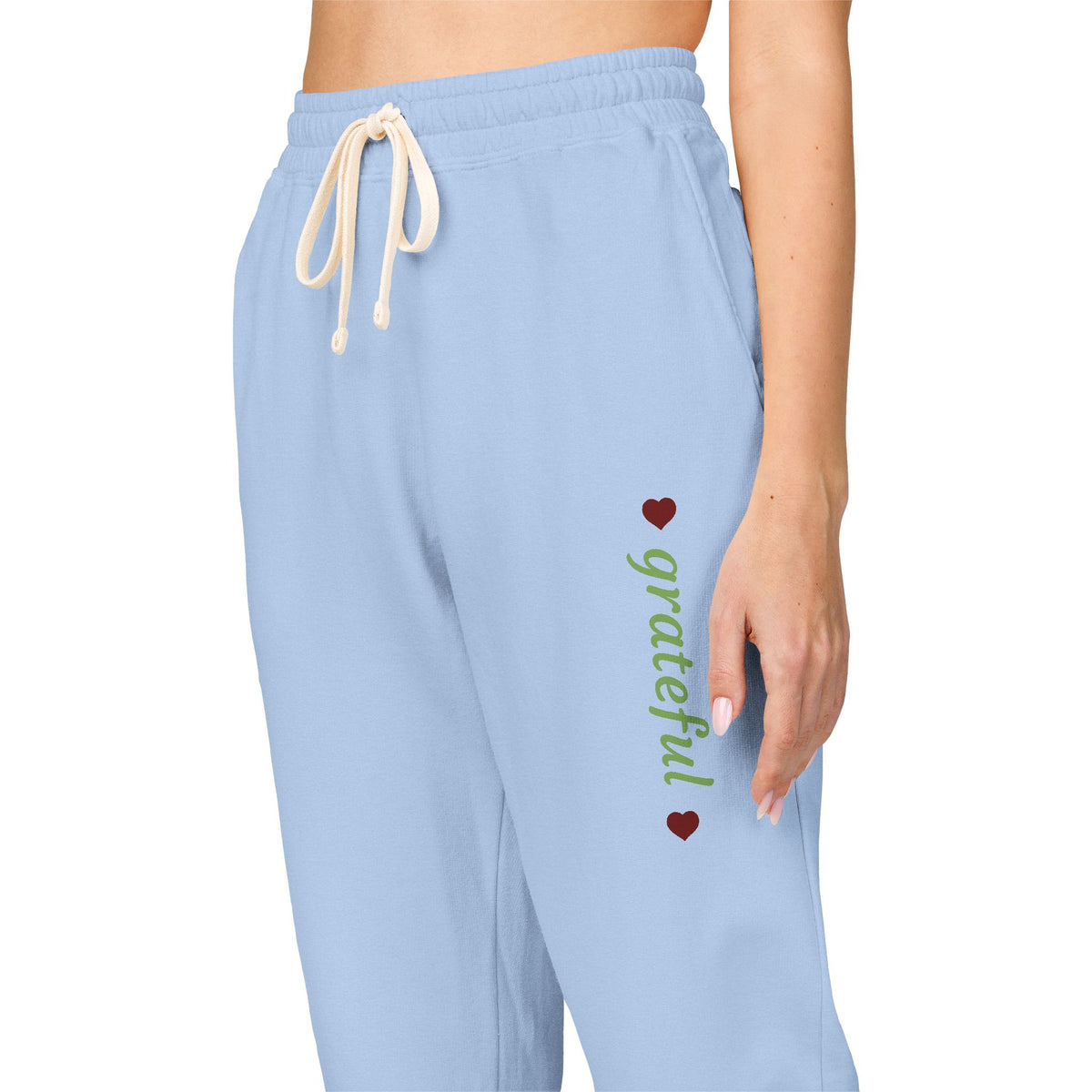 Harvest Haze 8 | Grateful' Vertical Green Script Joggers