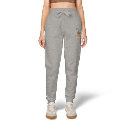 Harvest Haze | Hot Chocolate Gold Embroidered Sweatpants