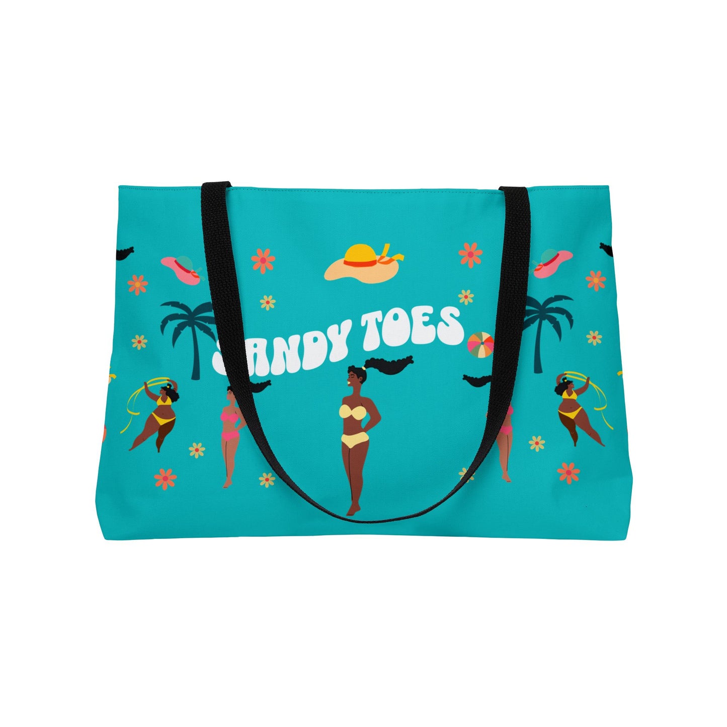 Sandy Toes | Seafoam Weekender Tote Bag (black girl)