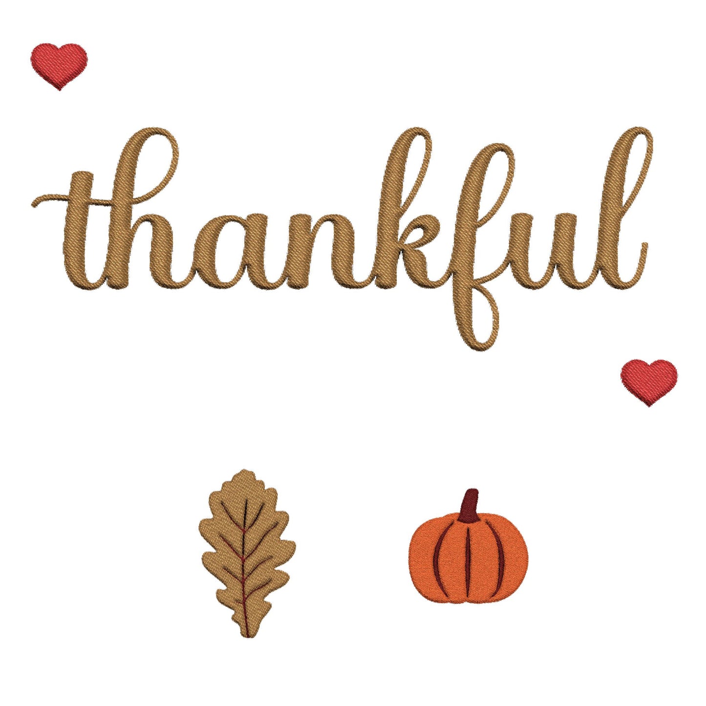 The Thankful Edit1 |Gold Embroidered Thankful Hoodie, red hearts (multiple colors)