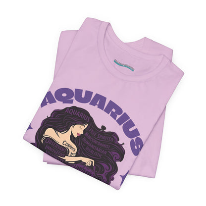 Aquarius | Word Art Graphic Tee2 (amethyst)-"Aquarius" Definition on Back