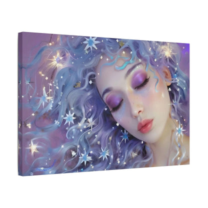 Winter Fantasy 4 | Celestial Maiden Serenity Satin Stretched Canvas Print