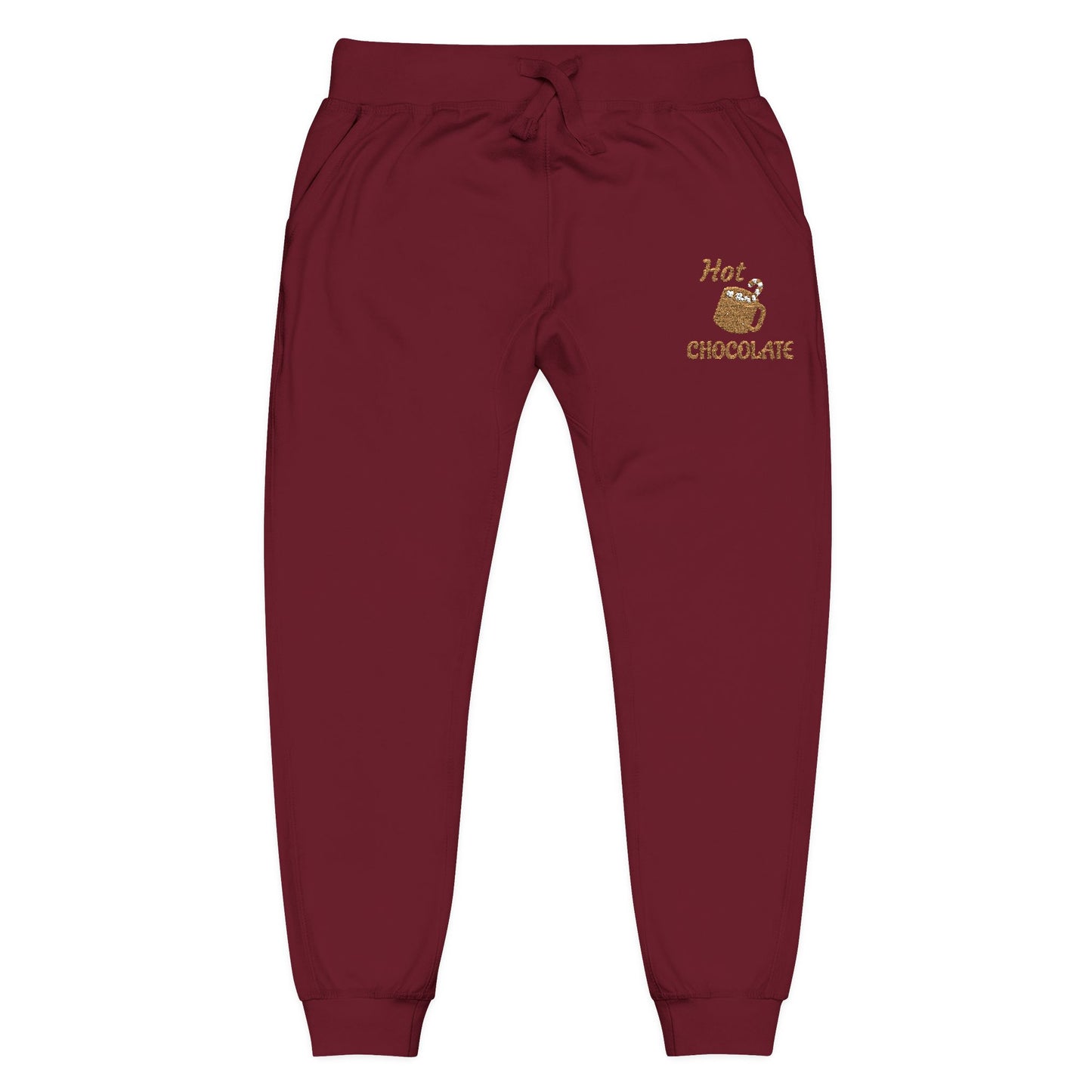 Harvest Haze | Hot Chocolate Gold Embroidered Sweatpants