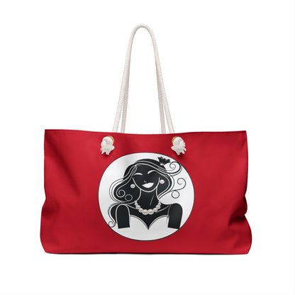 Pearls & Curls 1 | Ruby Kiss Double-Sided Weekender Bag