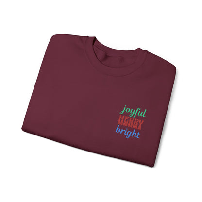 The Joyful Edit2| Merry & Bright Embroidered Sweatshirt (multiple colors)