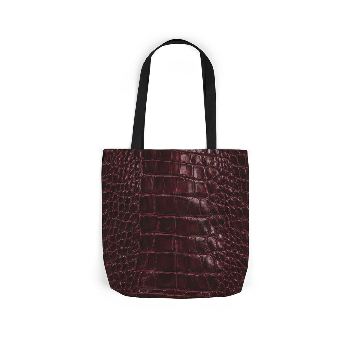 Alligator | Burgundy Print All-Over Pattern Tote Bag (non-textured printed fabric)