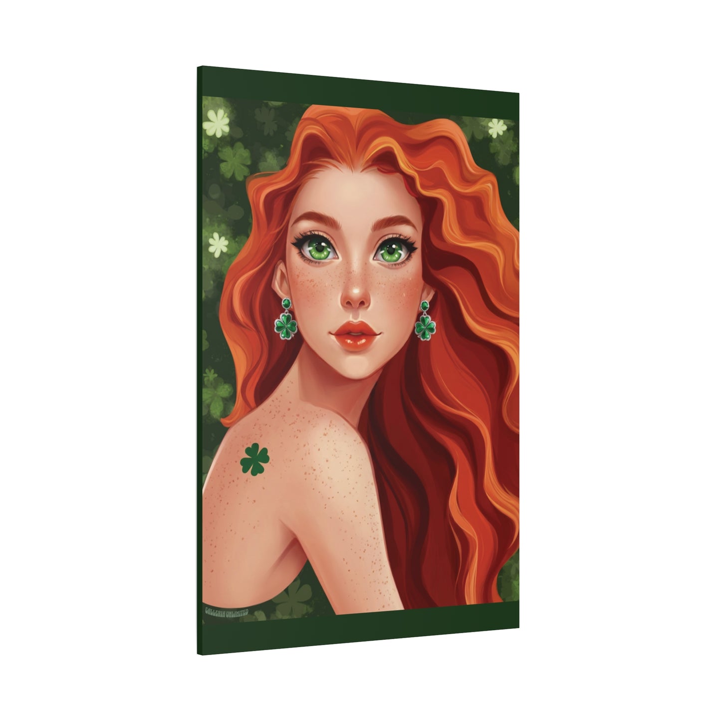 Clovers 1 | Emerald Whisper in Green, Matte Canvas Print