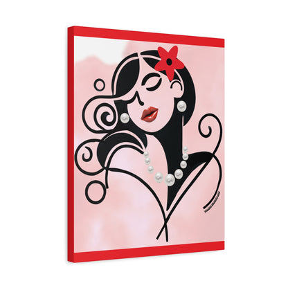 Pearls & Curls4 | Scarlet Kiss Matte Canvas Print