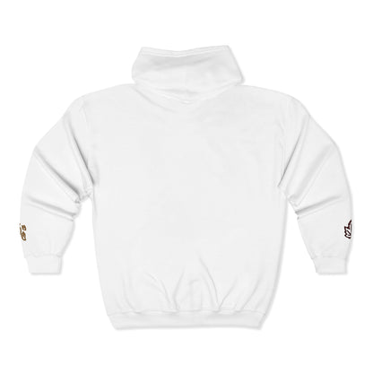 Harvest Haze | 'Cozy Season' Zip Hoodie — Autumn Coffee & Leaves Full-Zip Sweatshirt