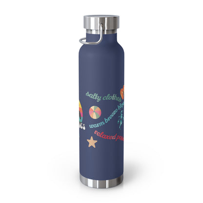 Sandy Toes | Insulated Water Bottle, 22 oz (various colors)