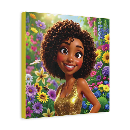 Spring Bloom | Bumblebee, Matte Canvas Print