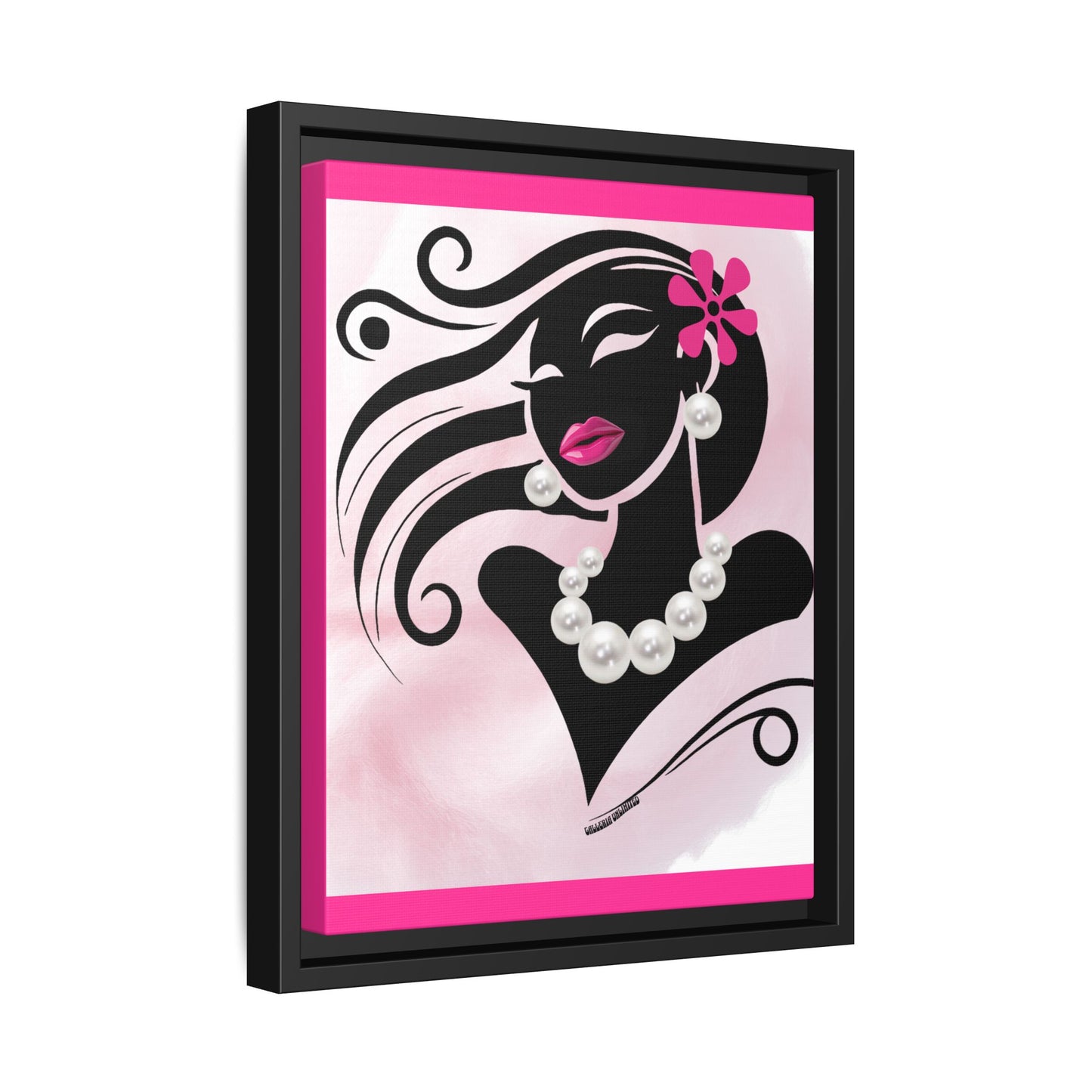 Pearls & Curls 6 | Candy Kiss Framed Matte Canvas Wall Art (black or white frame)