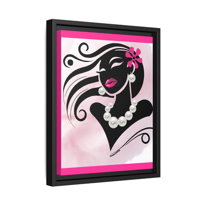 Pearls & Curls 6 | Candy Kiss Framed Matte Canvas Wall Art (black or white frame)