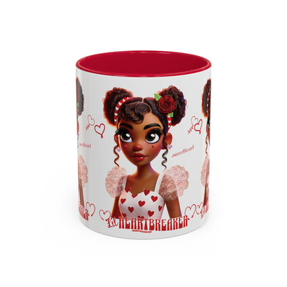 Heartbreaker Girl |Marshmallow - Coffee Mug, two-tone, 11 oz (multiple handle colors)