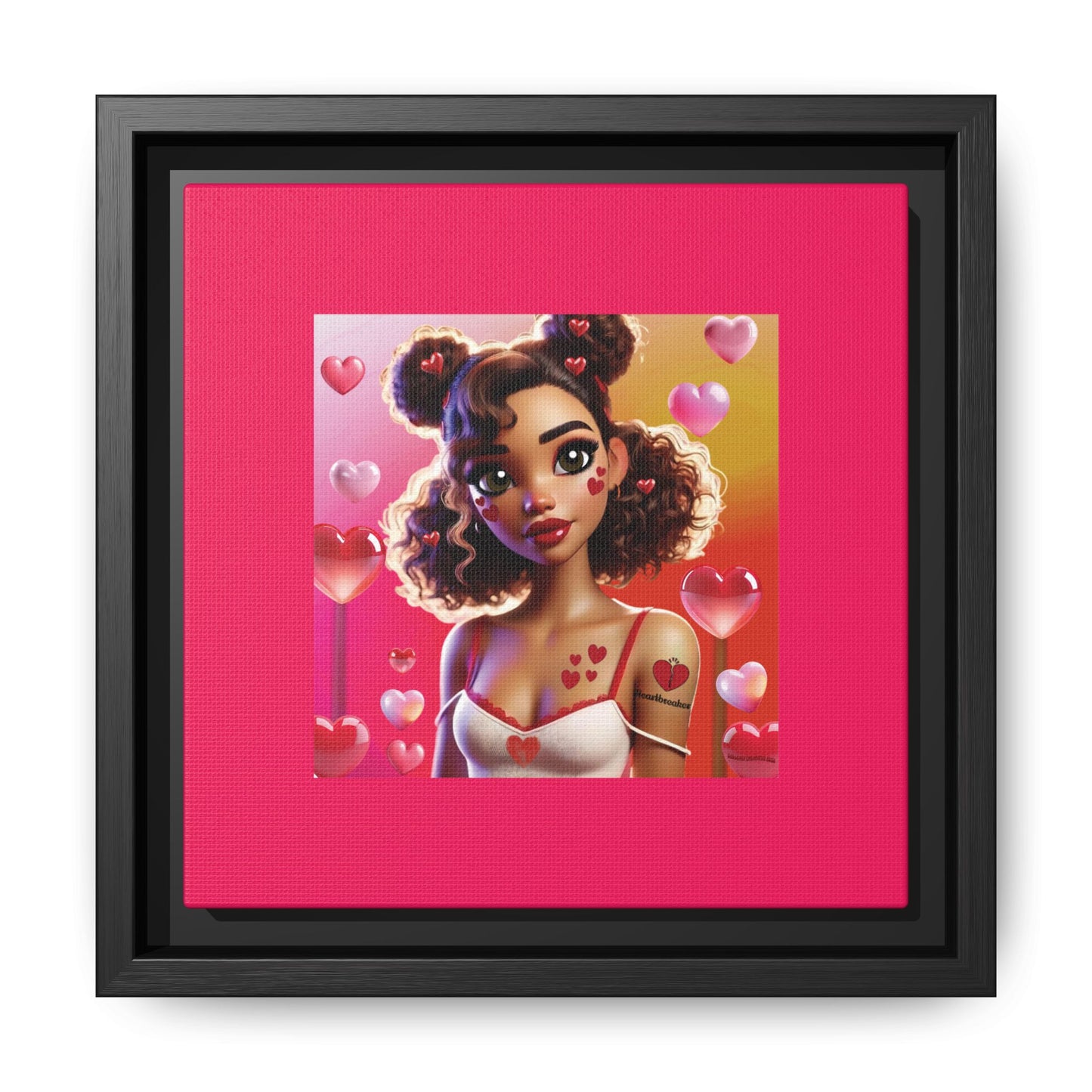 Heartbreaker 2 | Watermelon - Canvas Print, framed matte (multiple sizes/multiple frame colors)