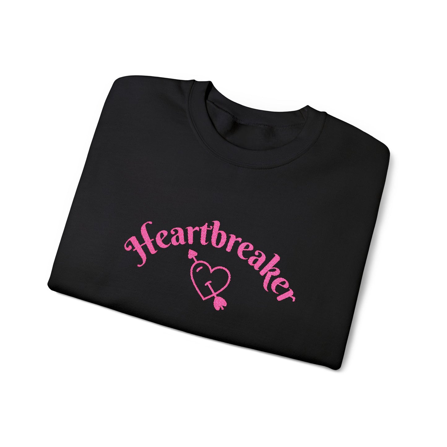 Heartbreaker 0 | Pink Embroidered Heartbreaker Crewneck Sweatshirt