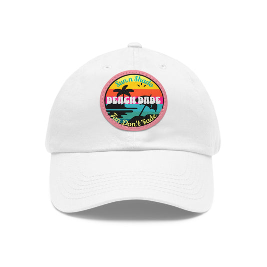 Sandy Toes | Dad Cap - Beach Babe with Leather Patch, various colors