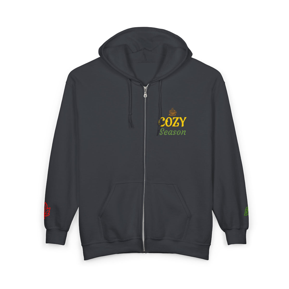 Autumn Harvest 4 | 'Cozy Season' Yellow Embroidered Full Zip Hoodie (multiple colors)