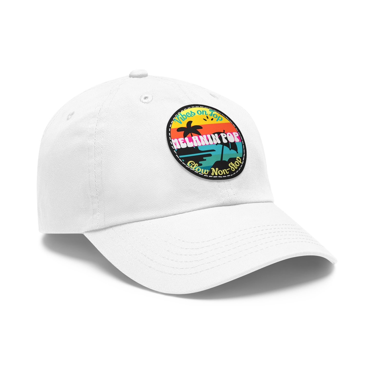 Sandy Toes | Melanin Pop Round Leather Patch Dad Cap (multiple colors)