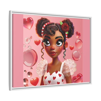 Heartbreaker Girl | Bubblegum - Canvas Print, framed matte (multiple sizes/frame colors)