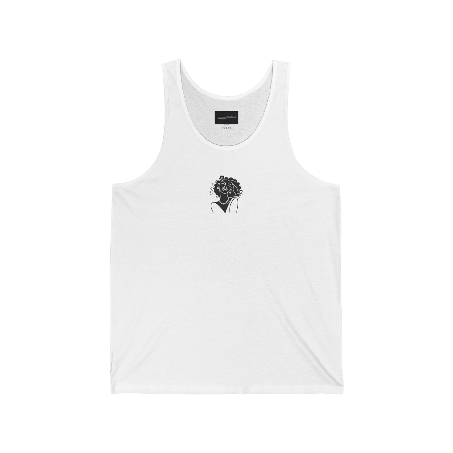 Pearls & Curls 2 | White Jersey Tank