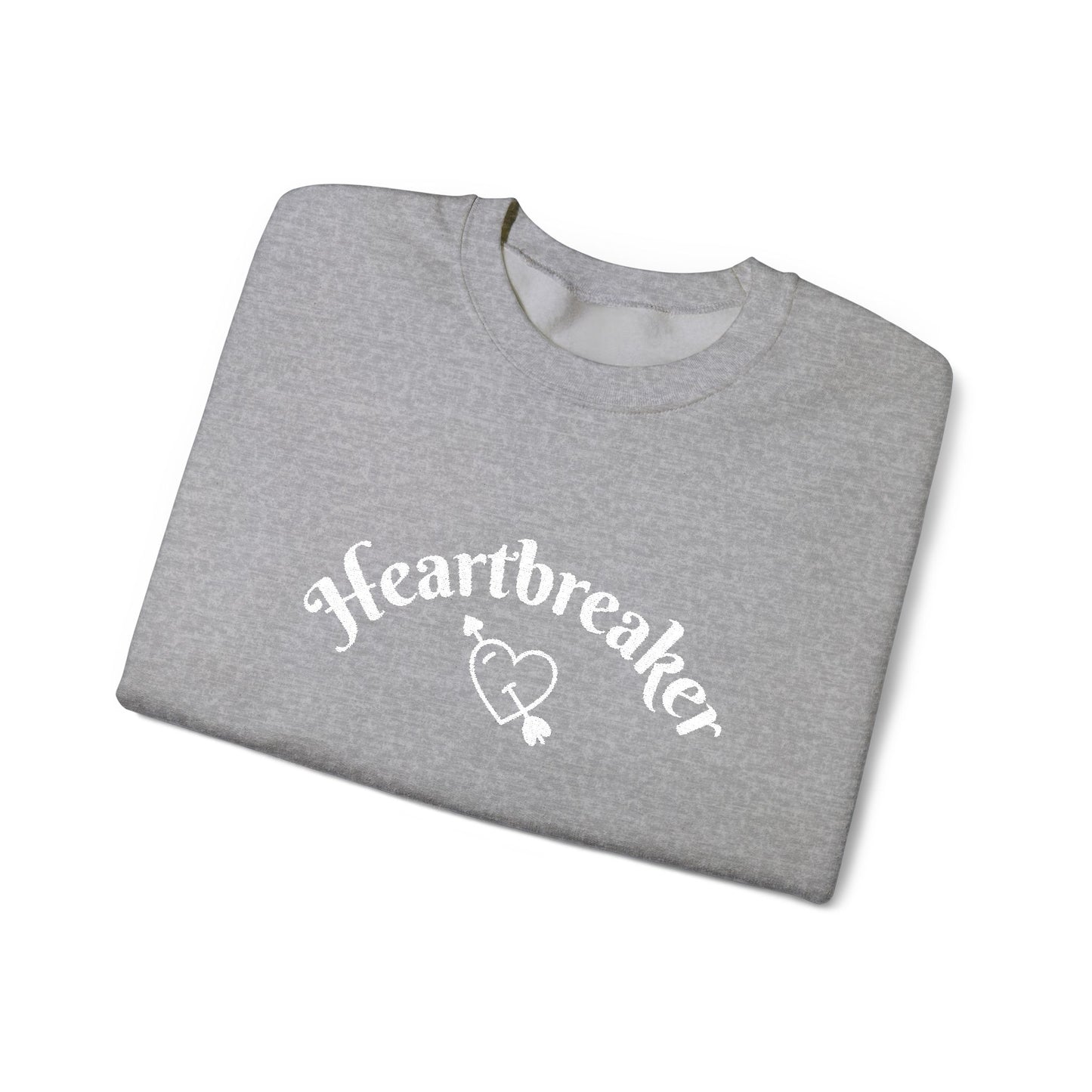 Heartbreaker 0 | White Embroidered Heartbreaker Crewneck Sweatshirt