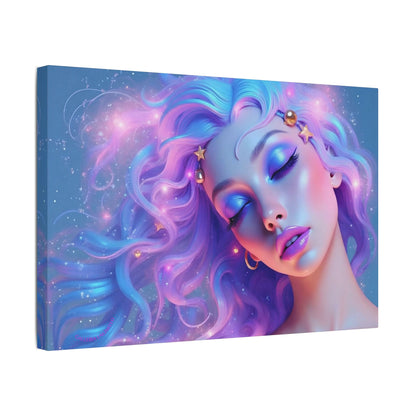 Winter Fantasy 1 | Dreamy Cosmic Muse Satin Stretched Canvas Print