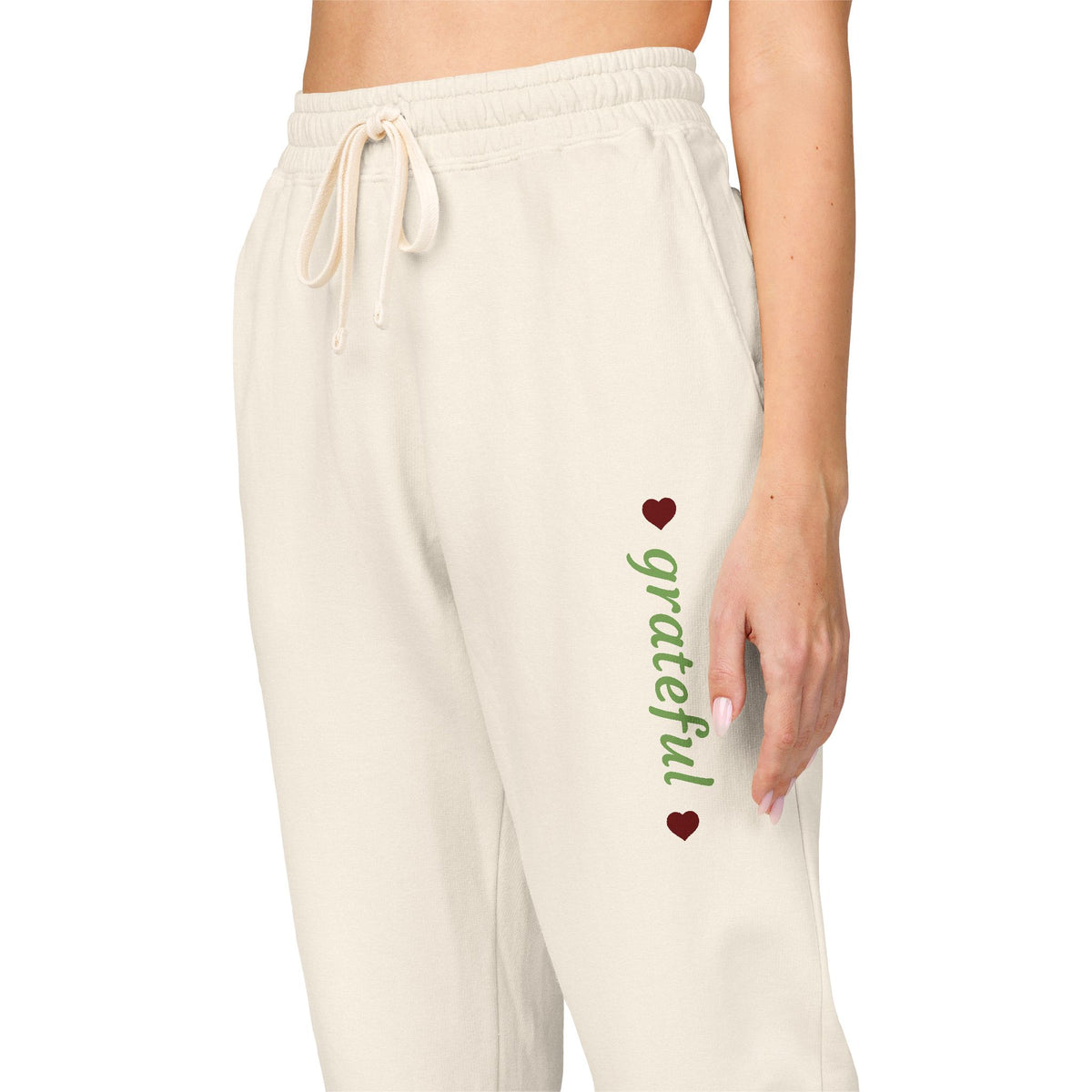 Harvest Haze 8 | Grateful' Vertical Green Script Joggers