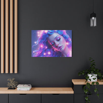 Winter Fantasy1 | Dreamy Neon Muse Matte Canvas Print