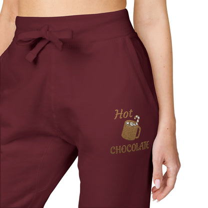 Harvest Haze | Hot Chocolate Gold Embroidered Sweatpants