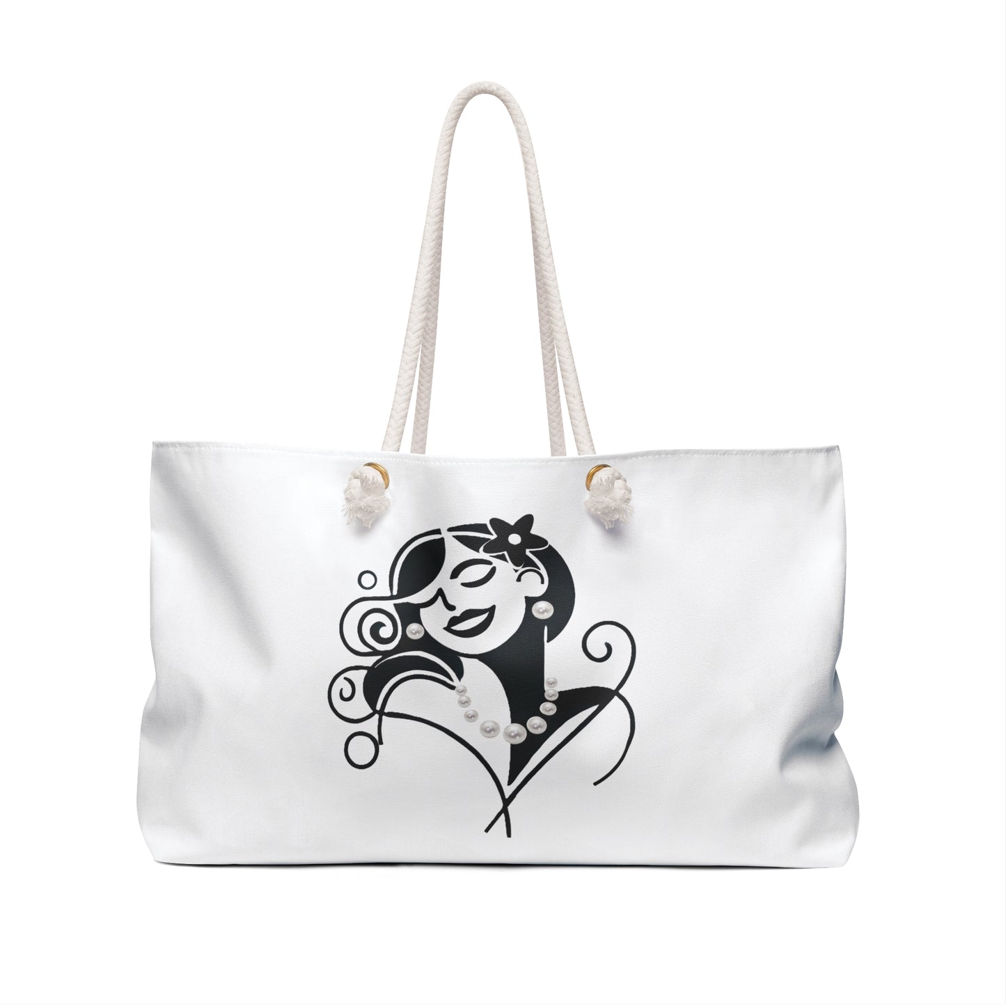 Pearls & Curls 4 | White Double-Sided Weekender Bag