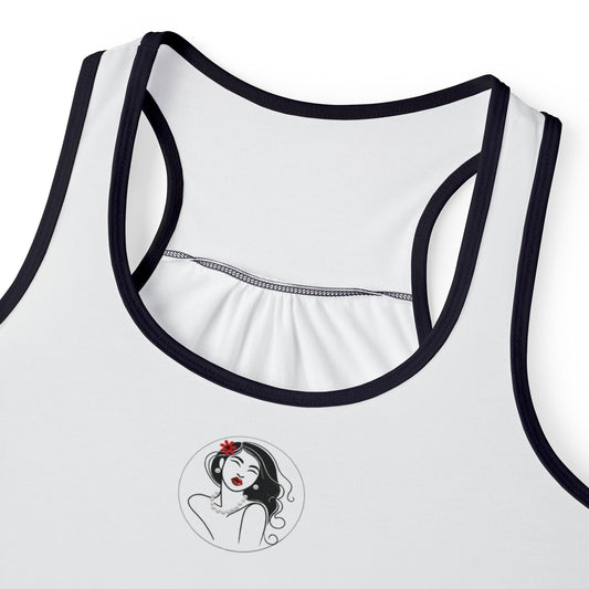 Pearls & Curls3 | White - Scarlet Kiss Ringer Tank (black or white trim)