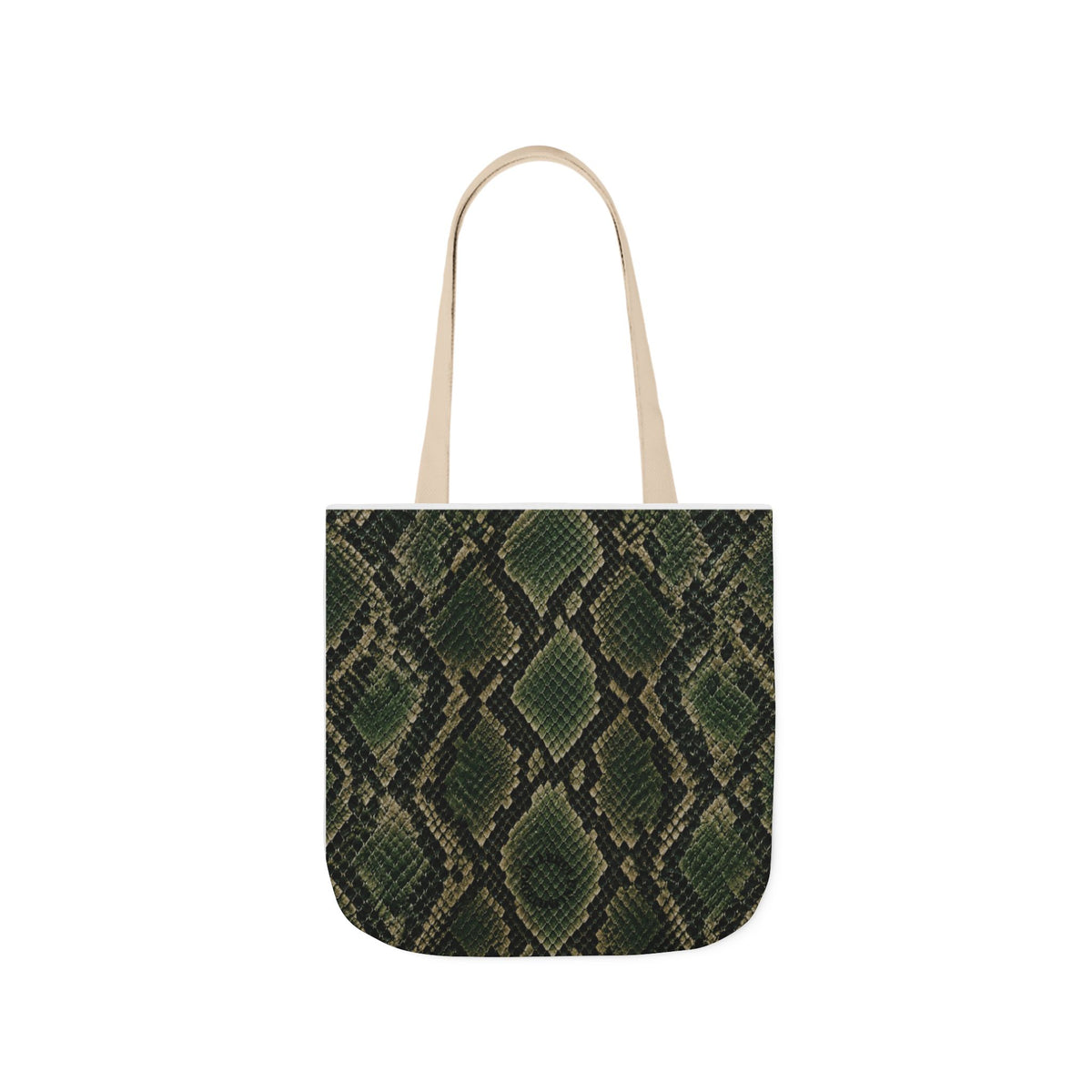 Snake | Olive Snakeskin Pattern Canvas Tote Bag