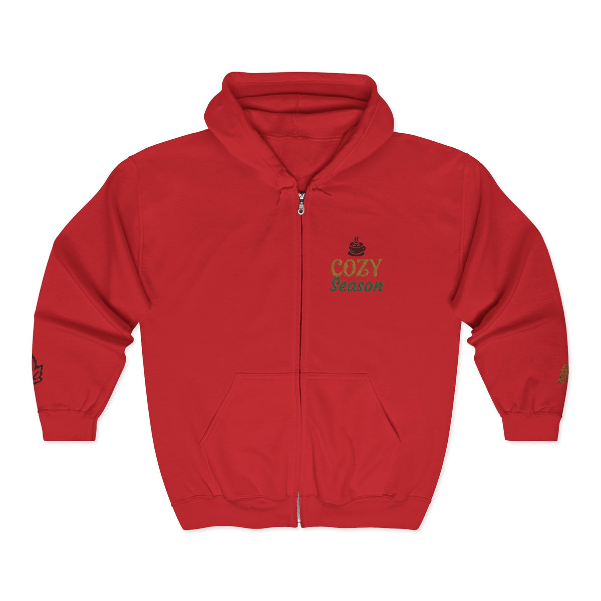 Autumn Harvest 4 | 'Cozy Season' Gold Embroidered Zip Hoodie (multiple colors)