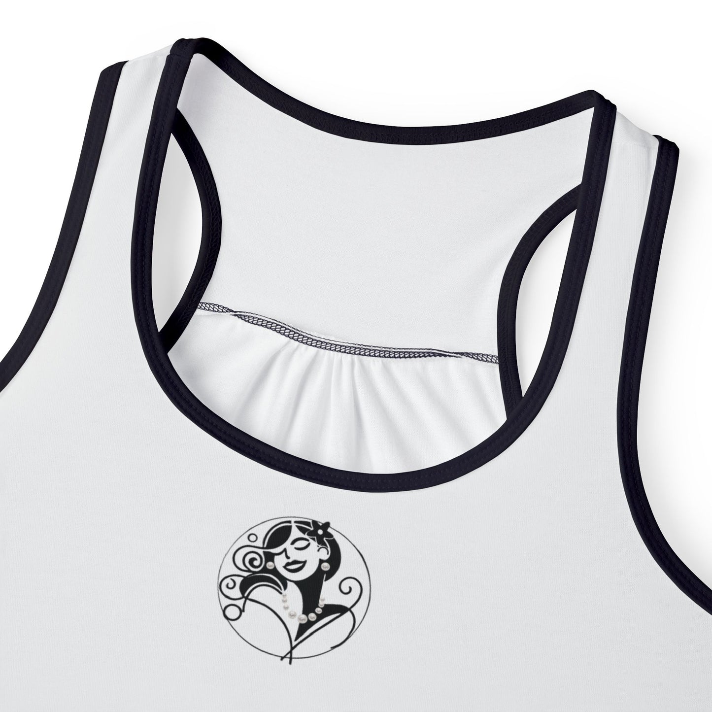 Pearls & Curls4 | White -Plain Ringer Tank (black or white trim)