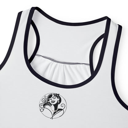 Pearls & Curls4 | White -Plain Ringer Tank (black or white trim)