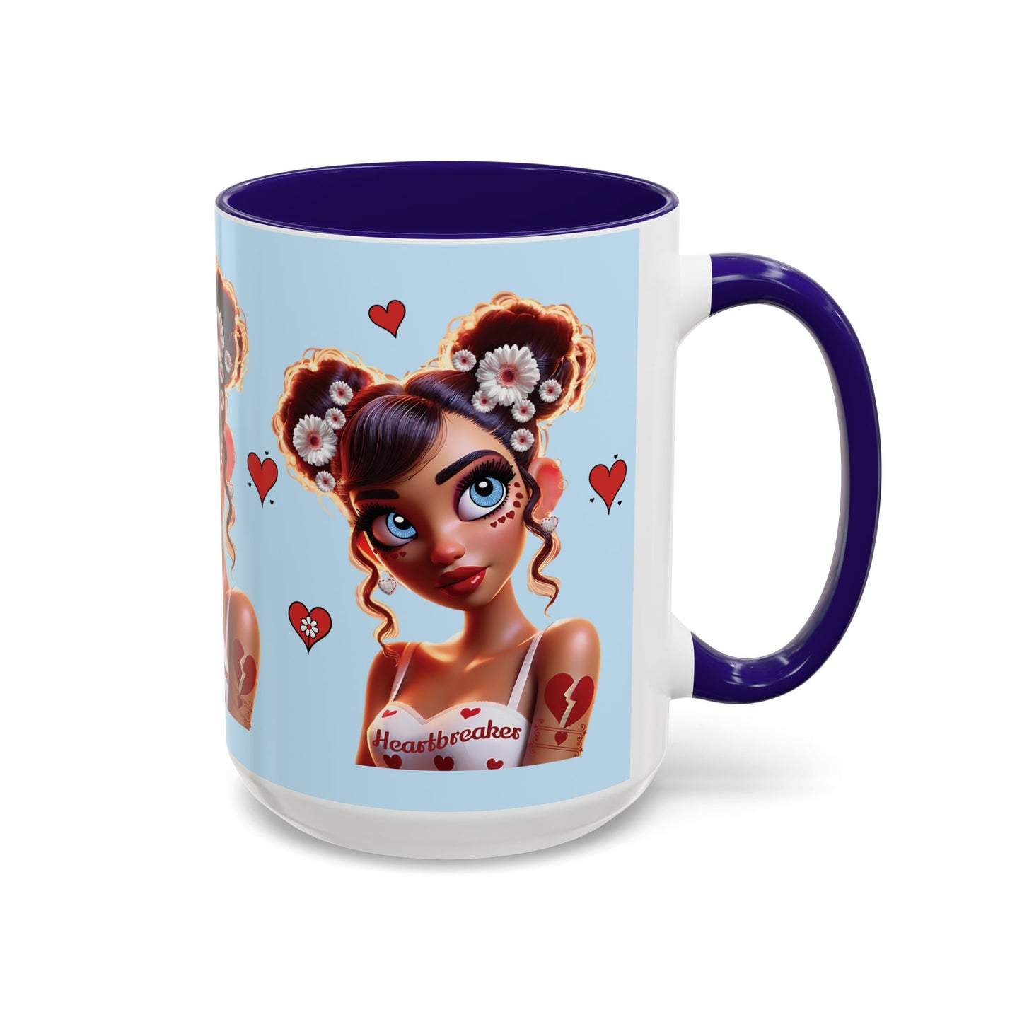 Heartbreaker 1 | Blueberry - Coffee Mug, two-tone, 15 oz (multiple handle colors)